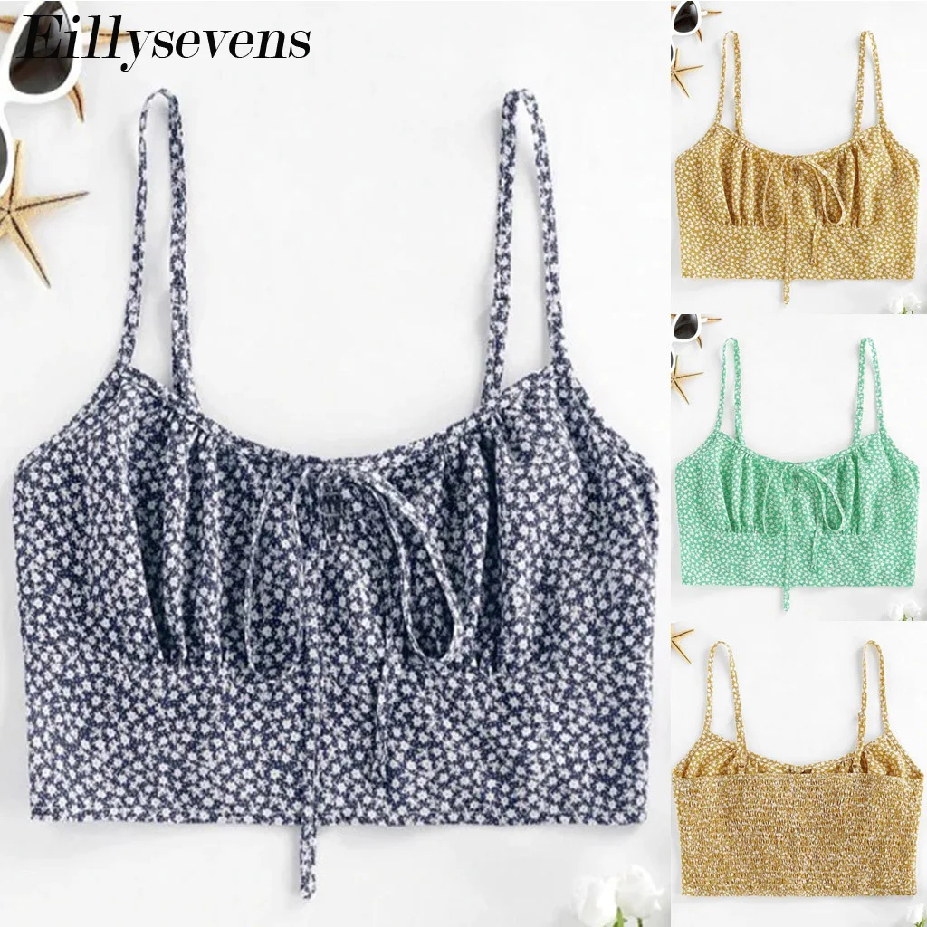 Женский укороченный топ в горошек темно-синий зеленый желтый французском стиле