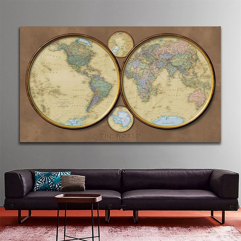 

59x88 Inch Creative The World Map Posters and Prints Wall Art Pictures on canvas Paintings for Office ,Home Decor