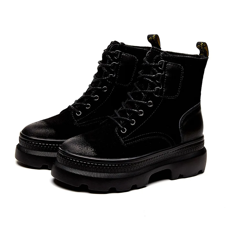 SWYIVY сапоги из натуральной кожи Женские ботинки мартинсы женская зимняя обувь 2019