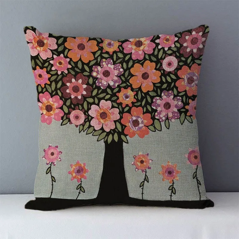

Wholesale Plants Life Trees Printed Cozy Cushion for Couch Seat Back Cushions Home Decorative Pillows 45x45cm Without Core MYJG