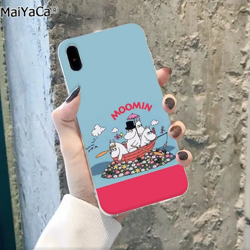 MaiYaCa Бегемот Муми-Тролль милый мультфильм животных черный чехол для телефона чехол для Apple iphone 11 pro 8 7 66S Plus X XS MAX 5S SE XR - Цвет: A7