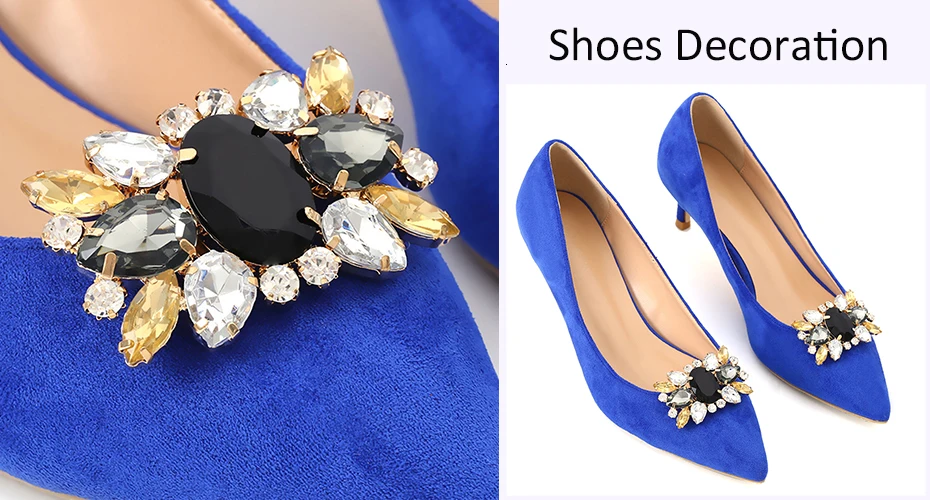 IngeSight.Z 2 Piece Charm Acrylic Strass Crytal Shoe Decoration Women Anklet Shoe Clip Prom Fashion Jewelry Accessories Ornament