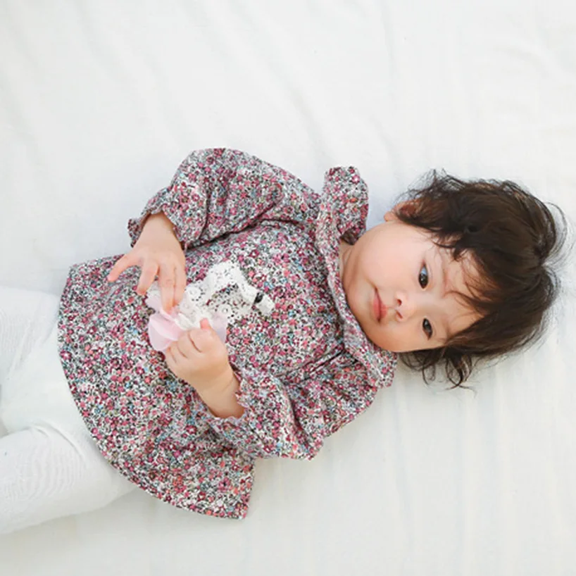 2021 весенний Детский свитер с воротником Питер Пэн рубашка для малышей цветочным