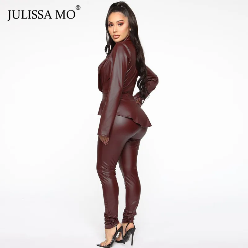Женский Повседневный Спортивный костюм JULISSA MO из искусственной кожи комплект