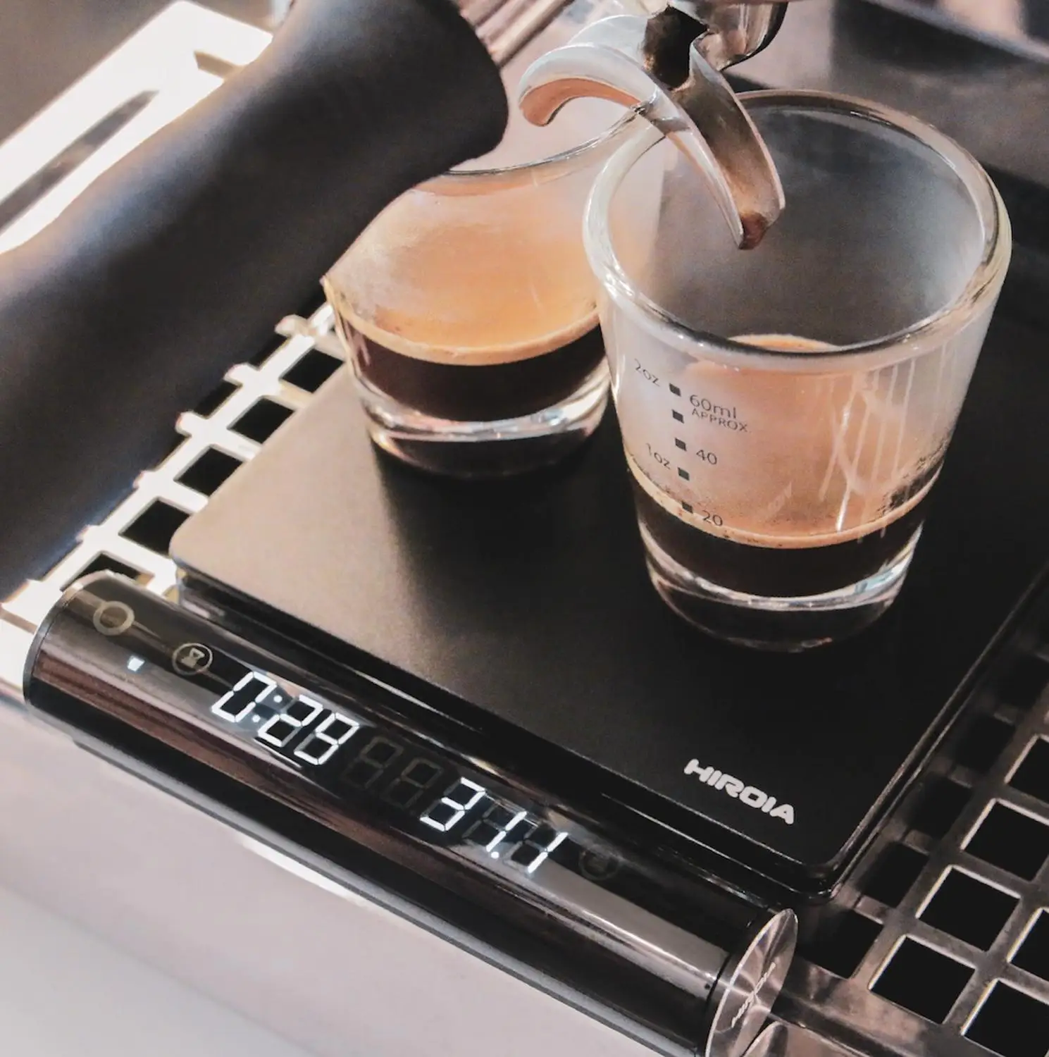 HIROIA jimmy-b&aacute;scula de caf&eacute; inteligente desmontable, balanza profesional para elaboraci&oacute;n de cerveza y espresso, digital, 0,1g/ 2kg-2