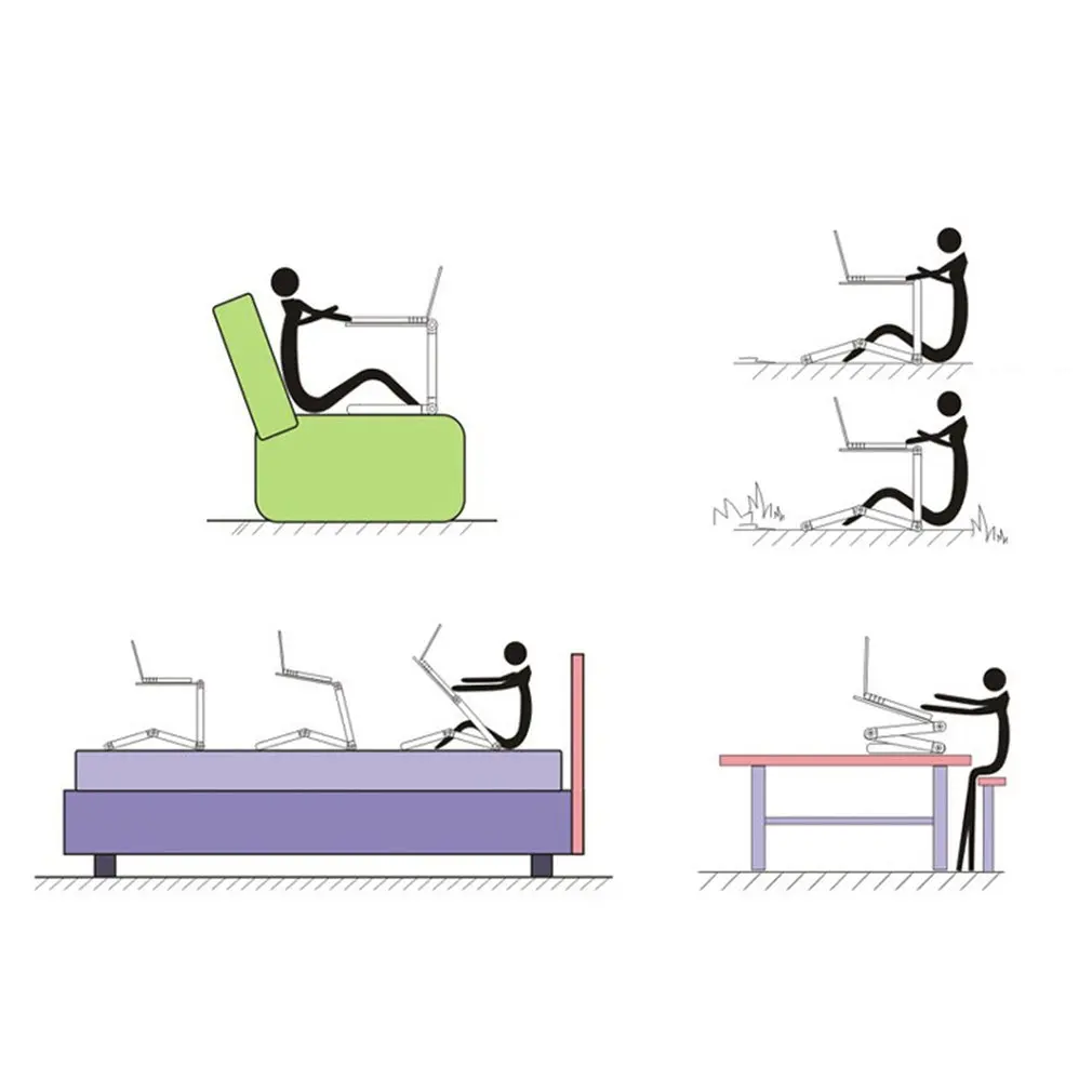 Регулируемый алюминиевый компьютерный стол для ноутбука эргономичный поднос ТВ