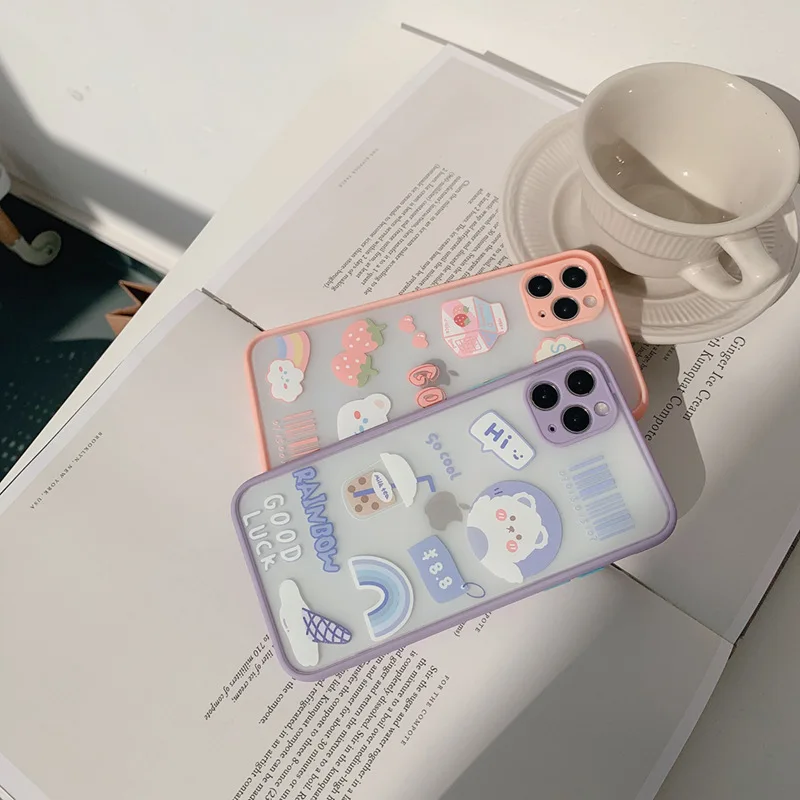 

Cartoon Cute Bear Graffiti for IPhone11ProMax/12Mini/XR/XS/X Anti-drop All-inclusive Silicone Couple Mobile Phone Case Wholesale
