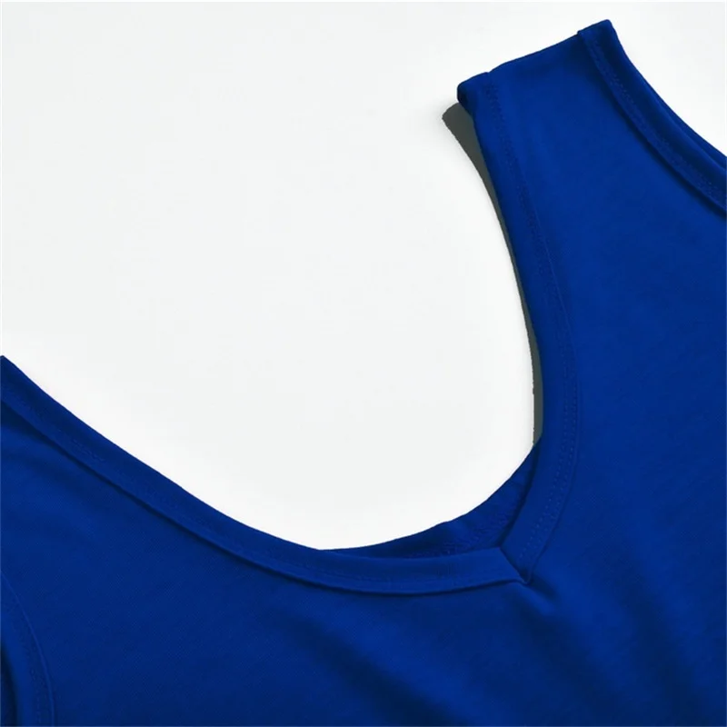 

Dresses for Women Spring and Summer Hot Splice round Neck Sleeveless Expandable Plain Sexy Midi Dress Vestidos