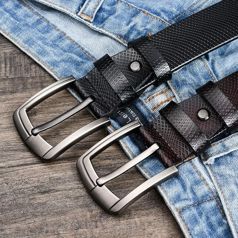 

2021 New High Quality Leather Men's Pin Buckle 110-125cm Leather Trend Casual Retro Handmade Light Body Belt cinturon hombre