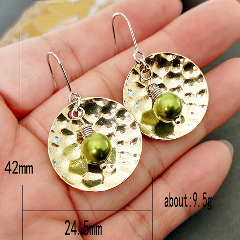 Винтажные этнические гравировочные круглые висячие серьги Подвесные для женщин