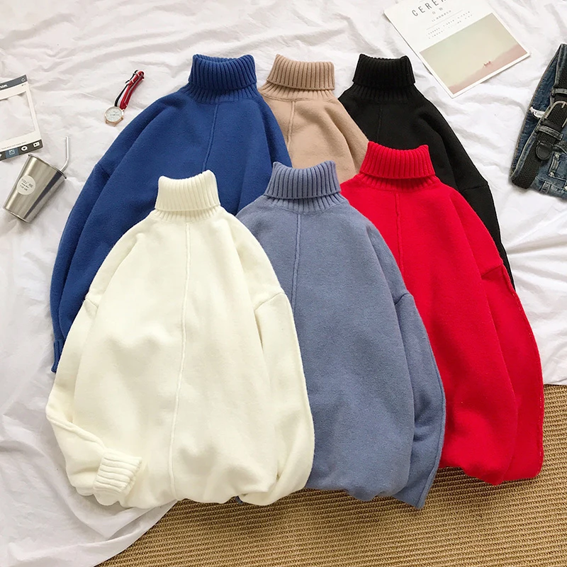 Мужской шерстяной свитер модный вязаный пуловер с длинными рукавами свободный