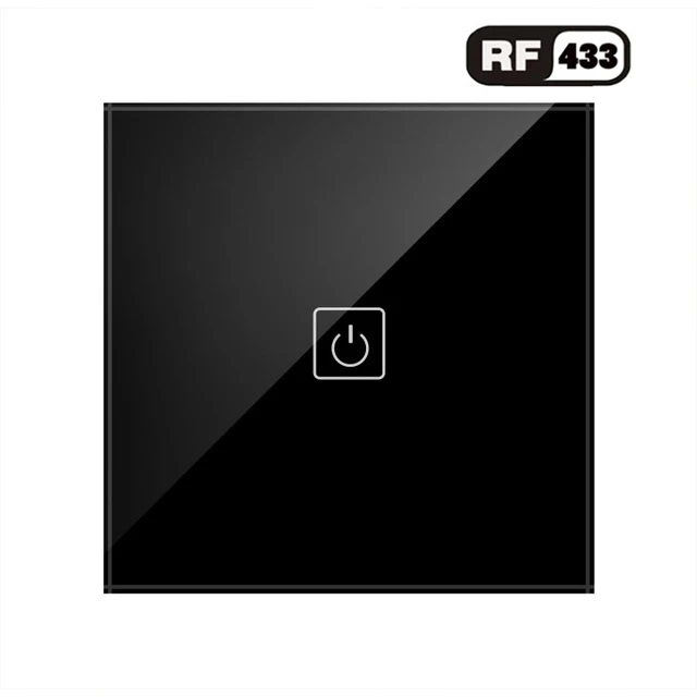 ЕС/Великобритания Стандартный 1/2/3 Беспроводной дистанционного Управление светильник переключатели, система автоматического управления "умный дом" RF433 дистанционного Управление настенный сенсорный переключатель - Цвет: 1 Gang Switch