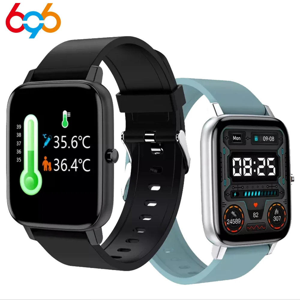 

2021 H80T Smart Watch Body Temperature Detection Men Women Blood Pressure Blood Oxygen Heart Rate Wristbands Custom Dial