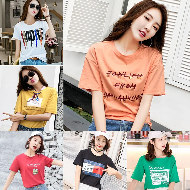 Летняя одежда 2020 новый стиль тренд свободные топы с рукавом до локтя большой