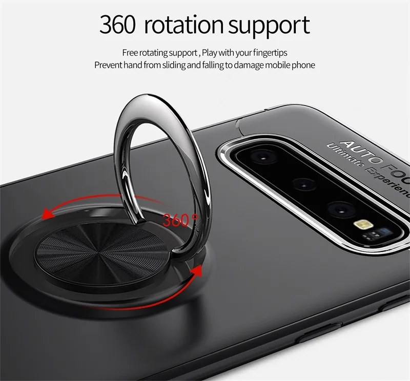 Чехол с кольцом для пальца для samsung Galaxy S10 Plus, чехол для телефона s, автомобильный магнитный держатель, мягкая ТПУ Силиконовая задняя крышка для samsung S10 Plus