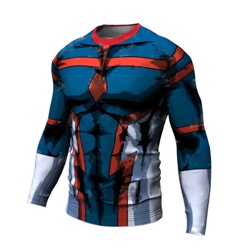 

2022 Breathable Men's Fashion T-shirt Men Casual Compression Tight T-shirt Long Sleeve Plain Gym Sport T-shirt Quick Dry