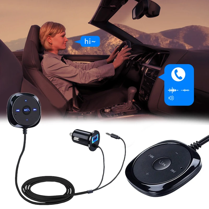 Автомобильный bluetooth комплект AUX передатчик аудио mp3 плеер Магнитный громкой связи