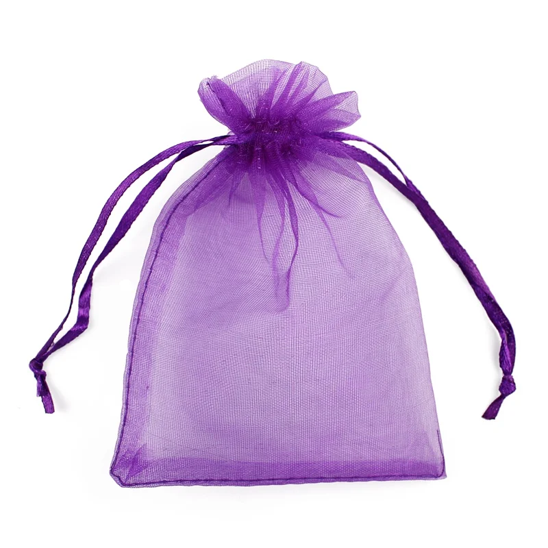 

50 unids/lote 7x9 9x12 10x15x13x18CM Organza bolsas bolsa de joyera decoracin para fiesta de boda "dibujable" bolsas de regalo