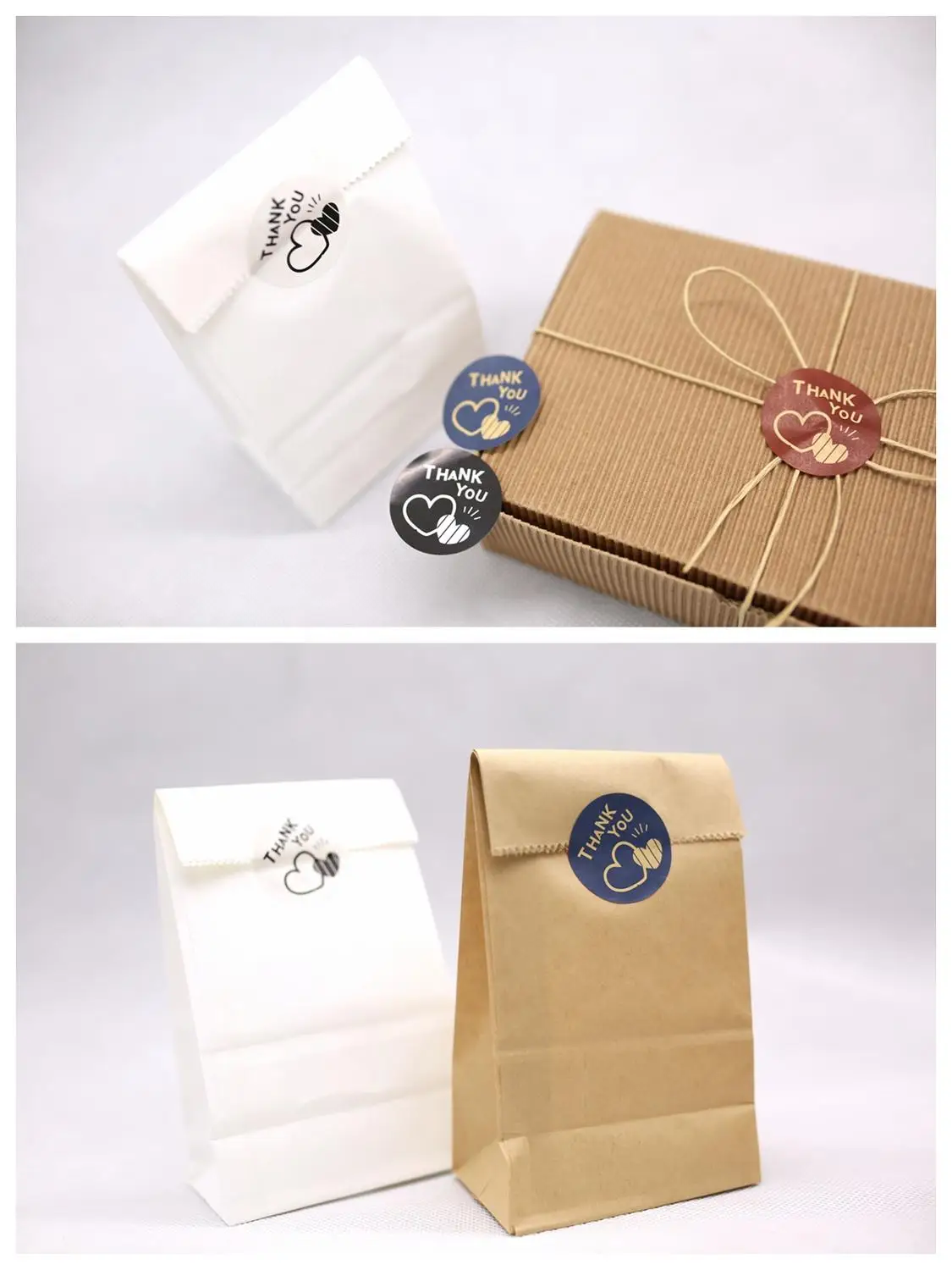 Коричневый синий черный Круглый спасибо наклейки подарочные бумажные