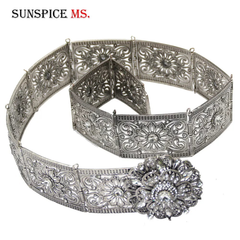 Новинка Женский металлический пояс в стиле ретро с цветами золотого и