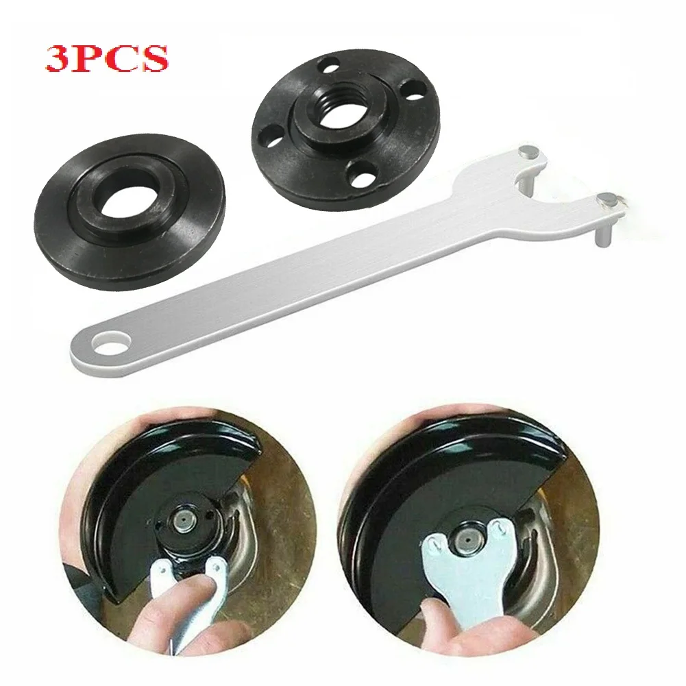 

M14 Thread 115mm/125mm Angle Grinder Inner Outer Flange Nut Set Tool W/ Wrench Replacement For Milwaukee Bosch Metabo Makita.