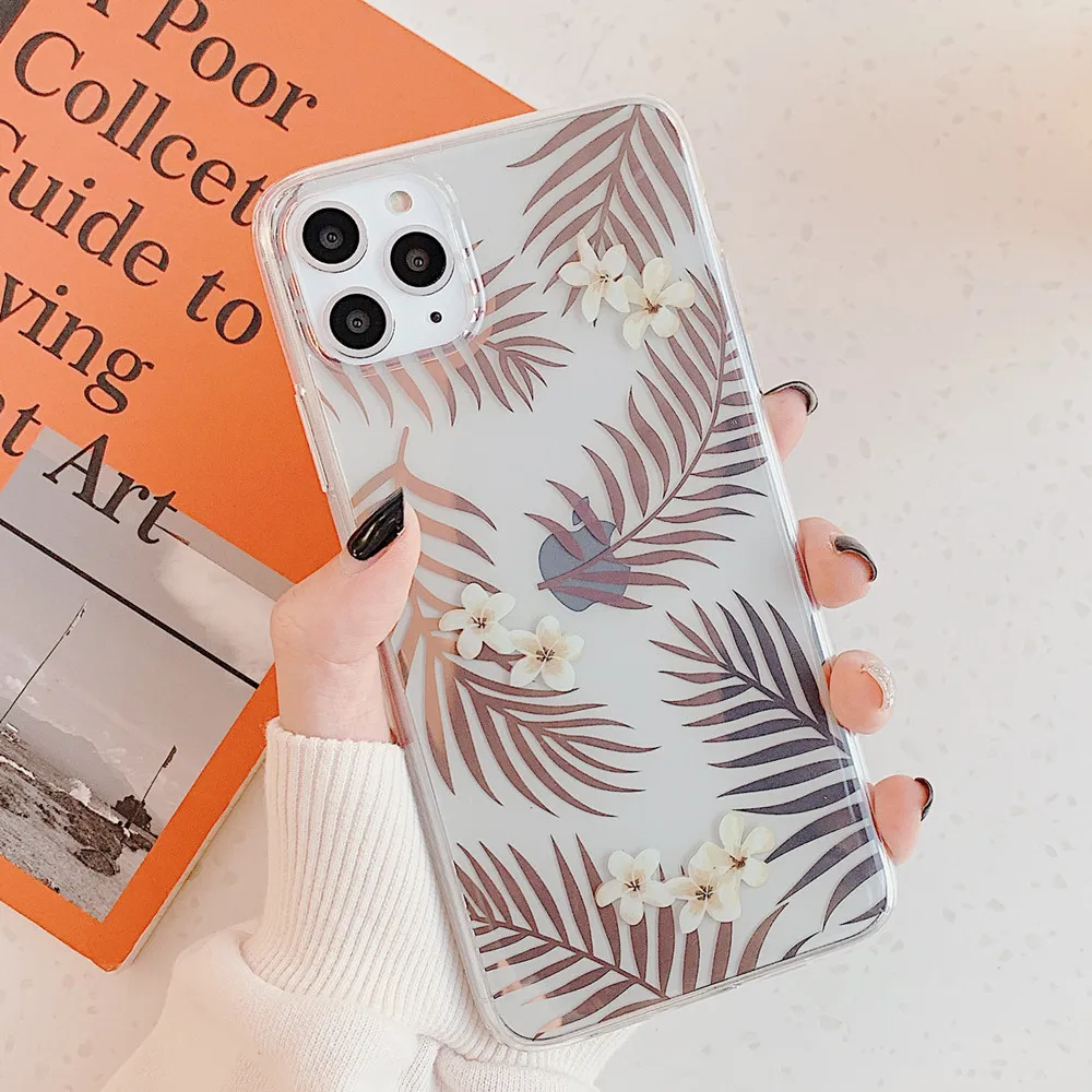 Netarlier Золотой хром Листья красные цветы чехол для телефона iPhone 11Pro Max Xsmax XR 7Plus XS 7 8