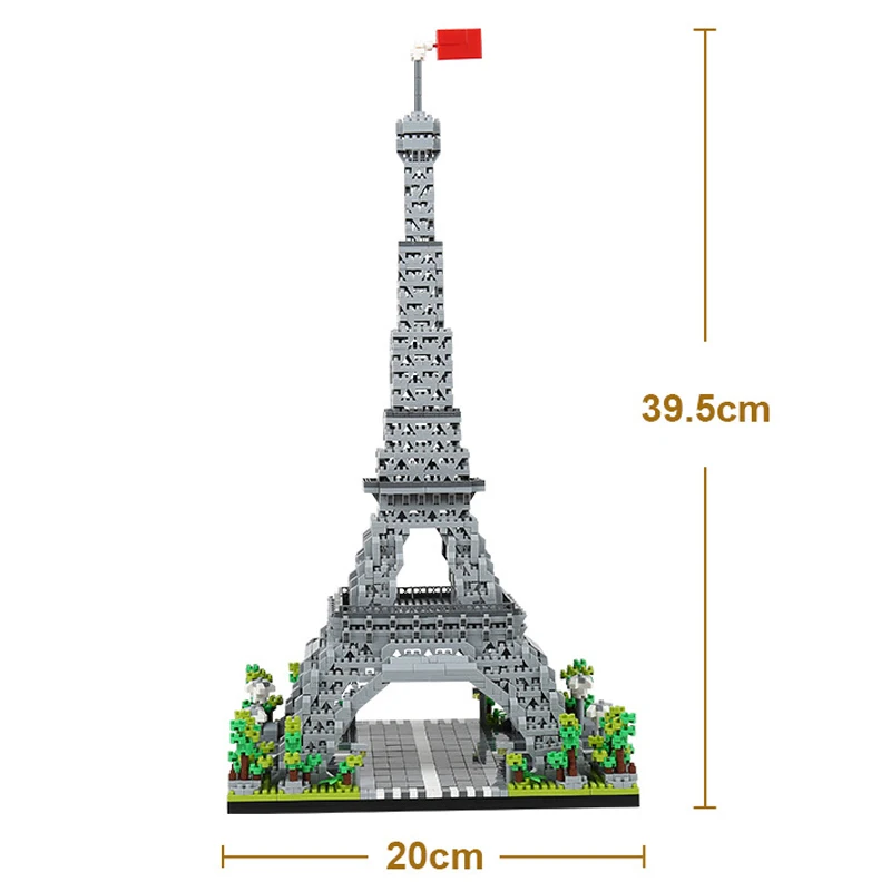 

3585pcs Paris Eiffel Tower World Architecture 3D Model Building Blocks Set Mini Diamond Bricks Toy for Boys Children Gifts