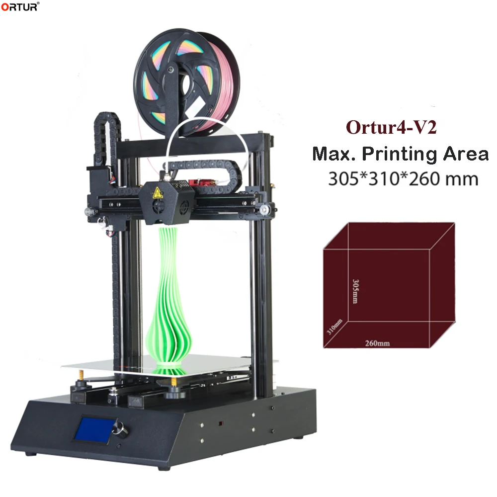 ORTUR 260*310*305 мм самый большой размер Ortur завод настольный 3d принтер Ortur-4 FDM авто-нивелир широкоформатный 3d Принтер Комплект