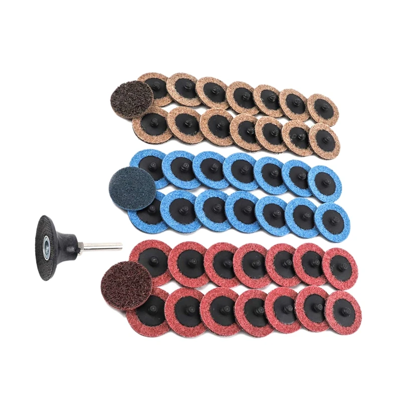 

Горячее предложение 49 шт диски Roloc быстросменный шлифовальный диск с 1/4 дюймовым держателем тонкие средние грубые нейлоновые коврики из окс...