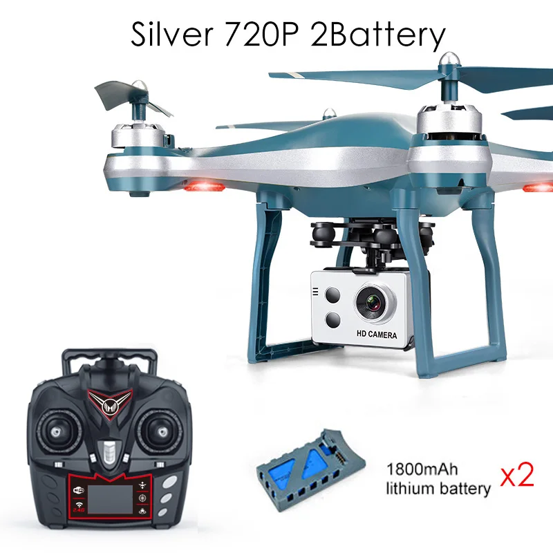 K10 Дрон с GPS Камера Hd Rc вертолет Квадрокоптер Follow Me(следуй за мной одним нажатием кнопки возврата длинные Срок службы батареи низкая Мощность и функцией автоматического возврата - Цвет: Silver 720P 2B