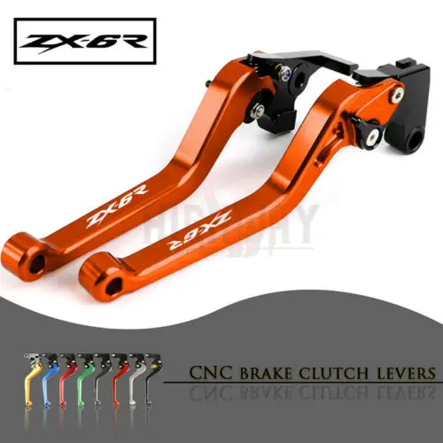 

Motorcycle Adjustable Brake Clutch Levers CNC Aluminum Long Brake Clutch Levers for KAWASAKI NINJA ZX6R ZZR600 1990-2004