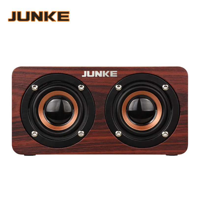 Деревянная портативная стереоколонка JUNKE W5 Bluetooth Колонка s Bass двойная для спорта с