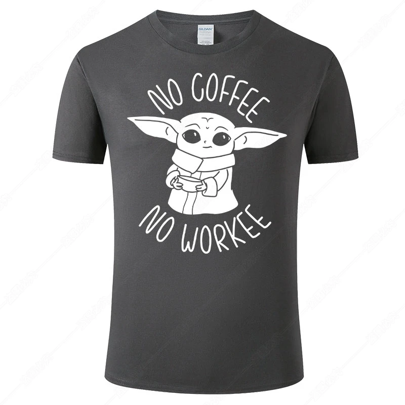 Футболка Kawaii Baby Yoda с принтом для мужчин и женщин Летние Стильные топы хлопковая