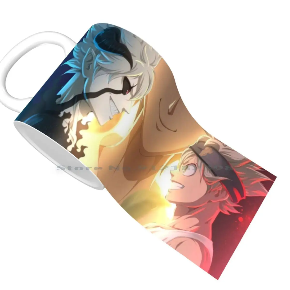 Керамические кружки с изображением черного клевера-Аста и демона кофейные чашки