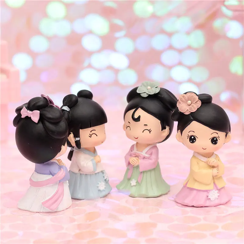 Мини традиционная китайская Династия Тан леди смолы ремесло Статуэтка для