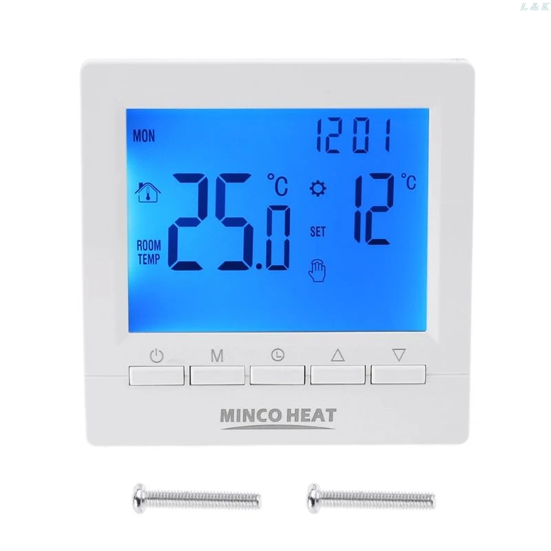 

Digital Gas Boiler Thermostat 3A Weekly Programmable Room Temperature Controller L29K