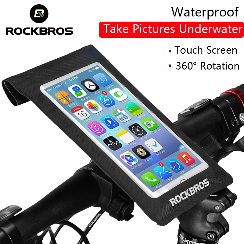 ROCKBROS велосипедная сумка для телефона с сенсорным экраном на руль передняя трубка