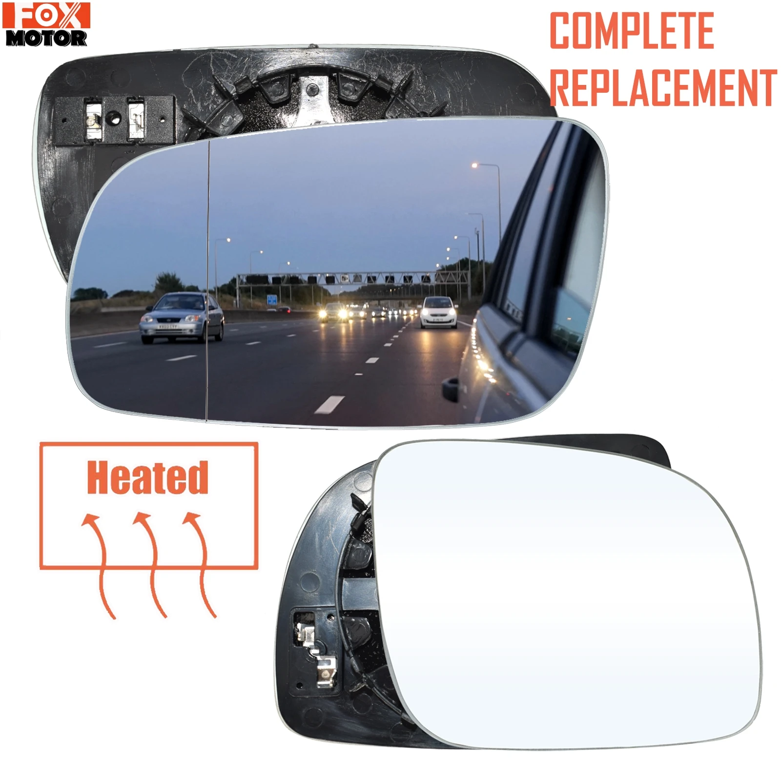 

For 96-04 VW Golf Bora Jetta MK4 Passat B5 Left / Right Driver Passenger Side Wing Mirror Glass Heated With Back Plate Clip On