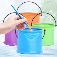 1pc retractable folding artist paint brush washer bucket for kid outdoor brush washing 4 colors rubber storage art supplies