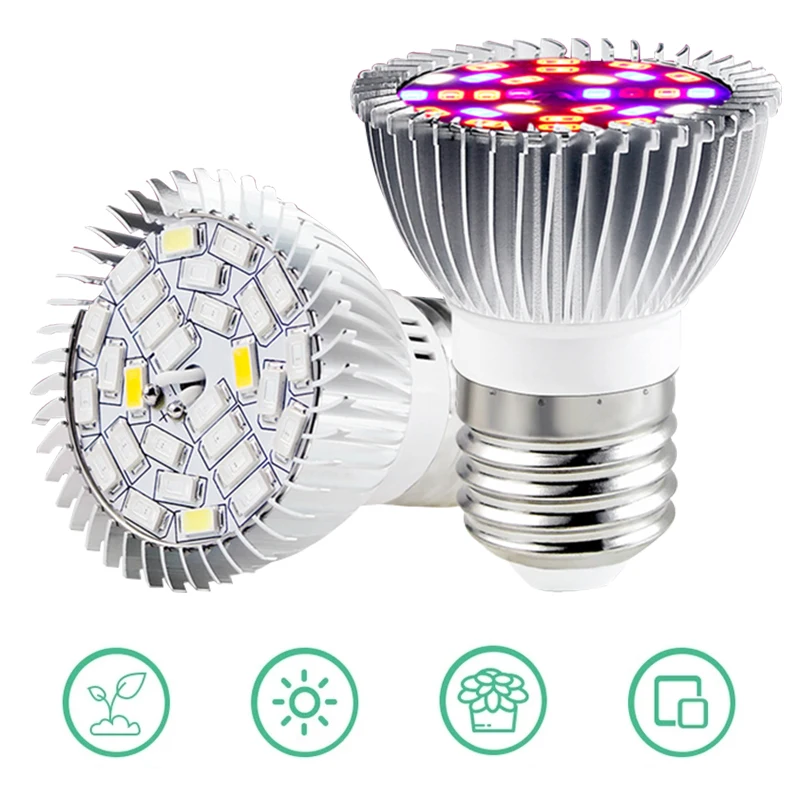 

LED Grow Light Full Spectrum 10W 30W 50W 80W E27 LED Growing Bulb for Indoor Hydroponics Flowers Plants LED Growth Lamp
