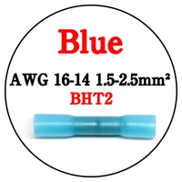 10pc bht2 awg 16 14 heat shrink butt connectors solder seal wire connectors terminals automotive insulated waterproof blue