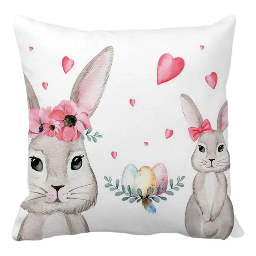

Easter Egg Rabbit Linen Cushion Cover Sofa Office Pillowcase Cushion Easter Party Seat Home Decor Decor Cover Cushion R6Y4 U3J4