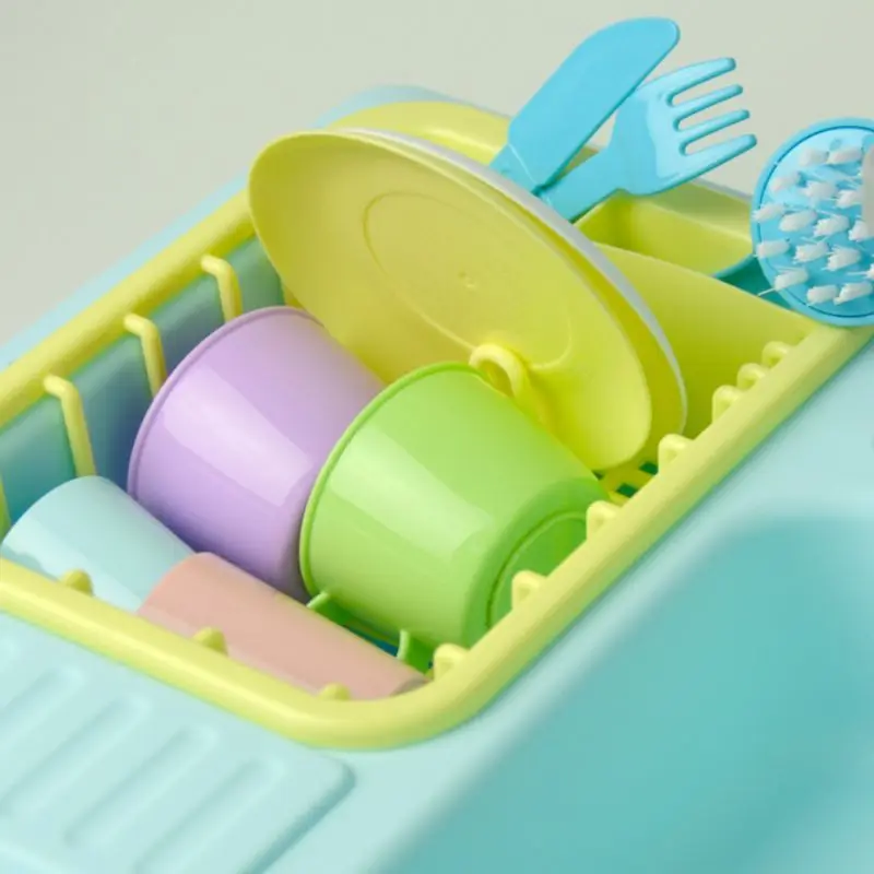 

G2AD 1Set Plastic Simulation Electric Dishwasher Sink Pretend Play Kitchen Toys Children Kids Puzzle Early Education Toy Gifts