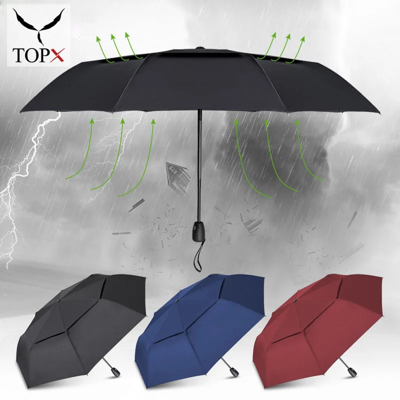 Складной Водонепроницаемый двухслойный зонт для мужчин и женщин автоматический