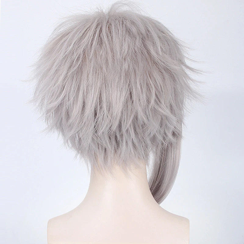 Парик для косплея из аниме бродячие псы с короткими серебристыми и серыми