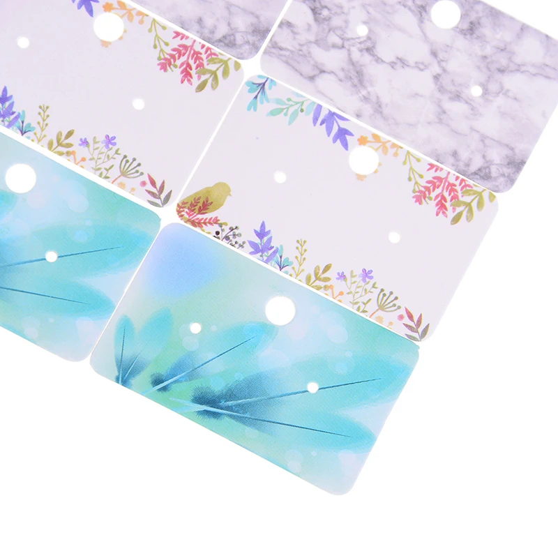 

100Pcs Earrings Pack Ear Stud Card Jewelry Display Hang Tag Label Printing 3x5cm