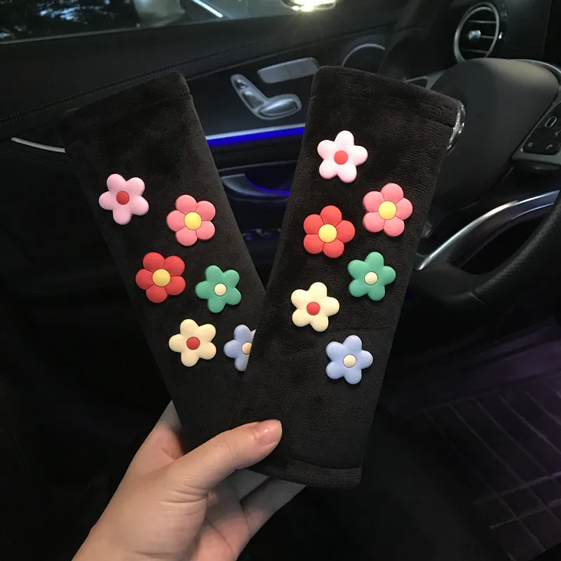 С принтом в виде цветов и авто подушка на шею для автомобиля Безопасность
