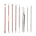 2345 шт., из нержавеющей стали, для удаления черных точек, комедонов, глубоко очищает поры, двойная головка, инструмент для чистки лица