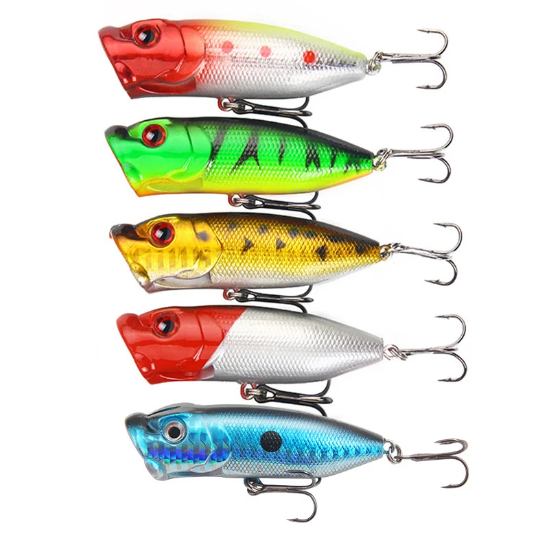 

5Pcs/Lot Popper Fishing Lures 7cm 13g Topwater Lureisca Artificial Fishing Lure Fish Swim Bait Fishing Tackle 2021 De Pesca