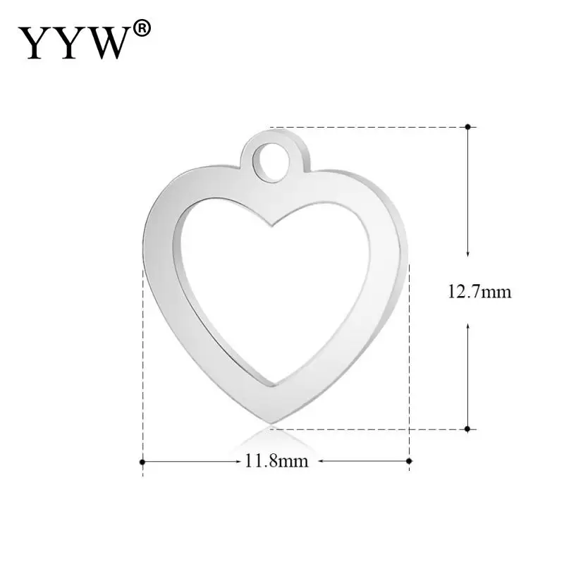 10 шт./лот Нержавеющая сталь выбитое сердечко подвески медальон оригинальный